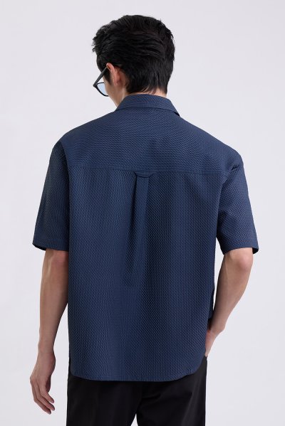 Textured Stripe Seersucker Shirt