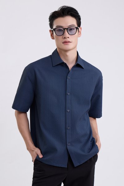 Textured Stripe Seersucker Shirt