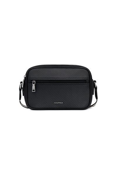 กระเป๋าสะพายข้าง Carbon Fiber Double-Zip Crossbody Bag