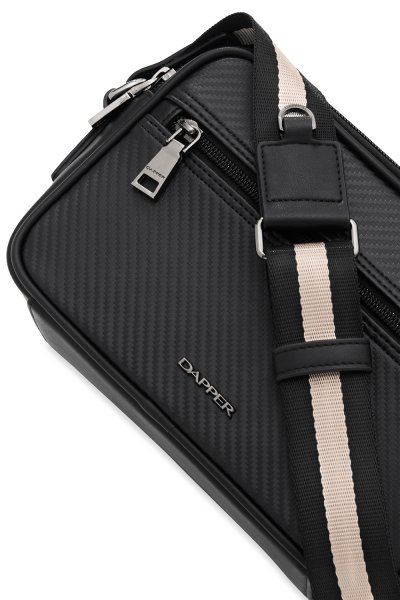 กระเป๋าสะพายข้าง Carbon Fiber Double-Zip Crossbody Bag