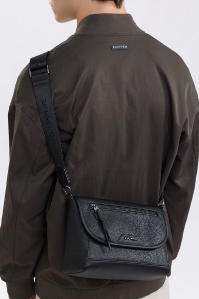 Pebbled Flap Crossbody Bag