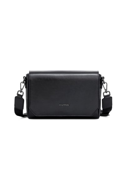 Essential Flap Crossbody Bag - Glossy Black