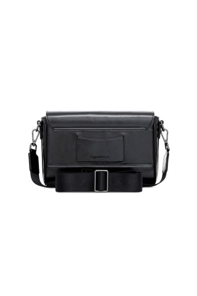 Essential Flap Crossbody Bag - Glossy Black