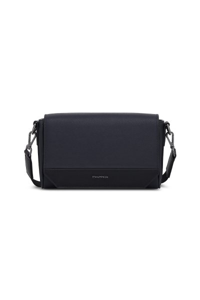 Contrast Flap Crossbody Bag - Navy