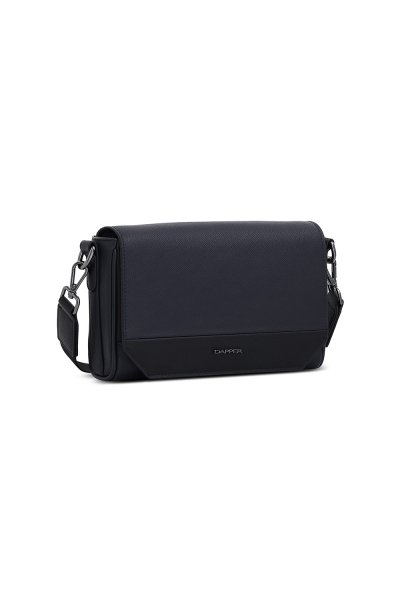 Contrast Flap Crossbody Bag - Navy