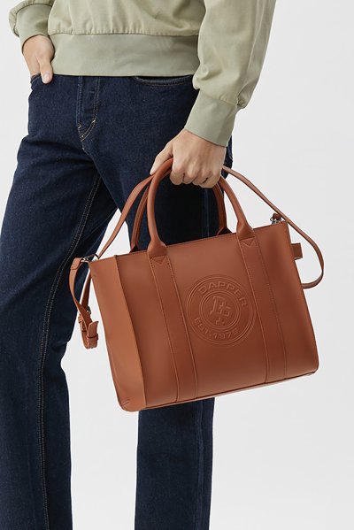 DP Logo Stamp Tote Bag - Tan