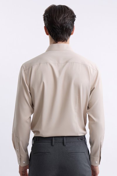 เสื้อเชิ้ตแขนยาว NO MORE IRON Smart Fit Shirt - Beige