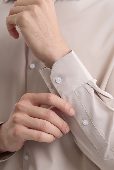 เสื้อเชิ้ตแขนยาว NO MORE IRON Smart Fit Shirt - Beige