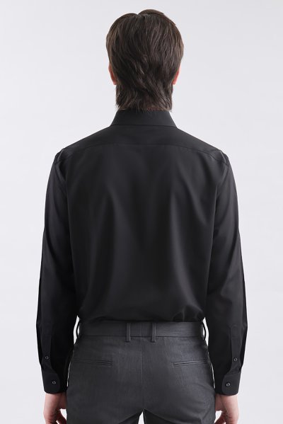 เสื้อเชิ้ตแขนยาว EASY CARE Regular Fit Shirt - Black