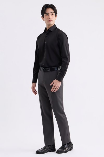 เสื้อเชิ้ตแขนยาว NO MORE IRON Smart Fit Shirt - Black