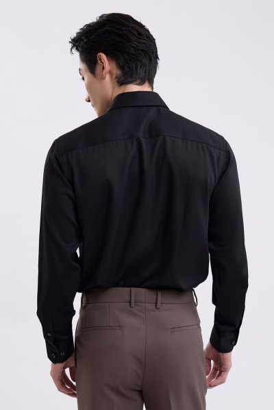 เสื้อเชิ้ตแขนยาว SMOOTH & STRETCH Smart Fit Shirt - Black