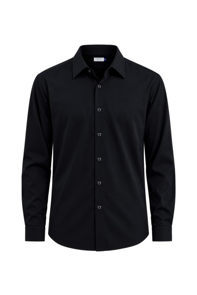 เสื้อเชิ้ตแขนยาว SMOOTH & STRETCH Smart Fit Shirt - Black