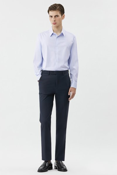 เสื้อเชิ้ตแขนยาว SMOOTH & STRETCH Plaid Regular Fit Shirt - Blue