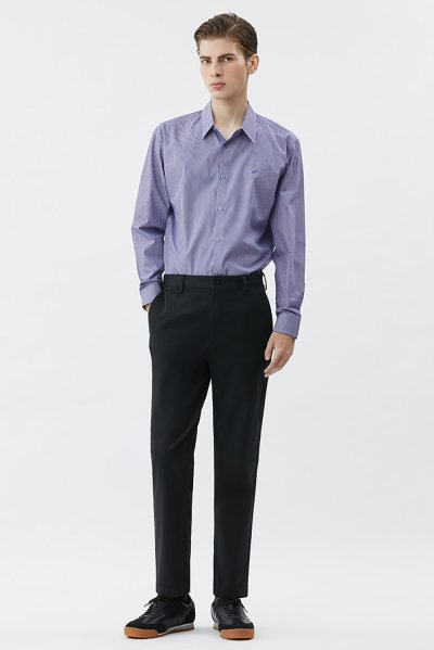 เสื้อเชิ้ตแขนยาว EASY CARE Striped Regular Fit Shirt - Blue