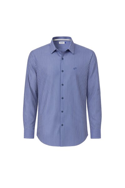 เสื้อเชิ้ตแขนยาว EASY CARE Striped Regular Fit Shirt - Blue