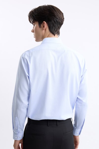 เสื้อเชิ้ตแขนยาว EASY CARE Dobby Regular Fit Shirt - Blue