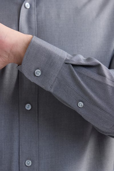 SMOOTH & STRETCH Textured Smart Fit Shirt - Dark Grey