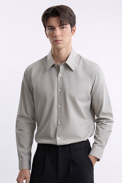 เสื้อเชิ้ตแขนยาว EASY CARE Regular Fit Shirt - Grey