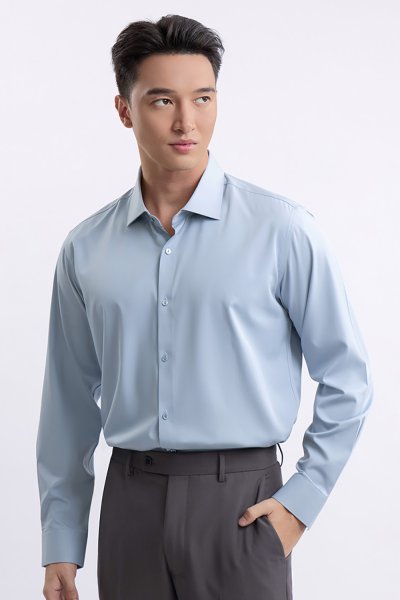 เสื้อเชิ้ตแขนยาว NO MORE IRON Smart Fit Shirt - Grey