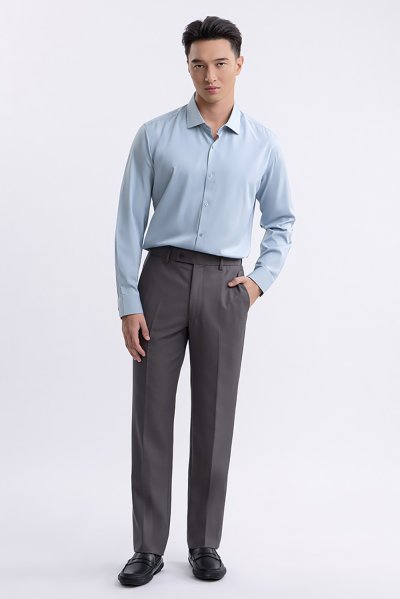 เสื้อเชิ้ตแขนยาว NO MORE IRON Smart Fit Shirt - Grey