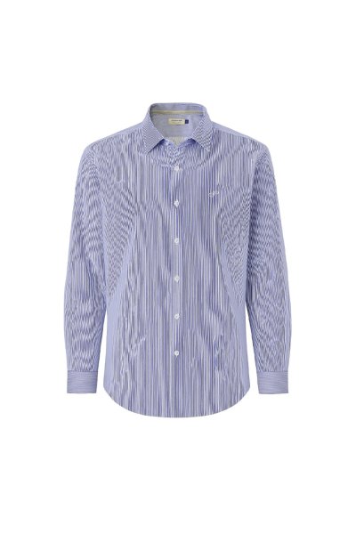 เสื้อเชิ้ตแขนยาว EASY CARE Striped Regular Fit Shirt - Navy