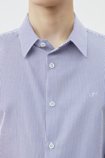 เสื้อเชิ้ตแขนยาว EASY CARE Striped Regular Fit Shirt - Navy