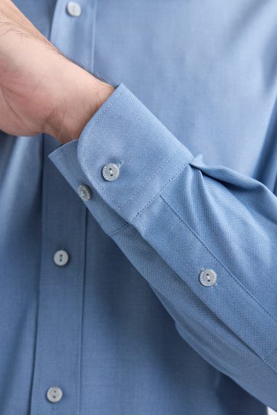 SMOOTH & STRETCH Textured Smart Fit Shirt - Navy