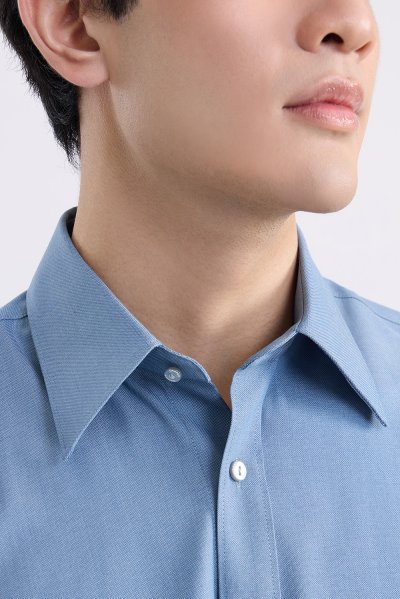 SMOOTH & STRETCH Textured Smart Fit Shirt - Navy