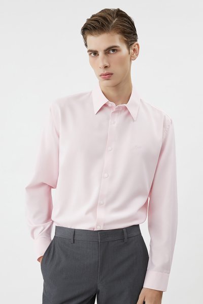 เสื้อเชิ้ตแขนยาว NO MORE IRON Regular Fit Shirt - Pink