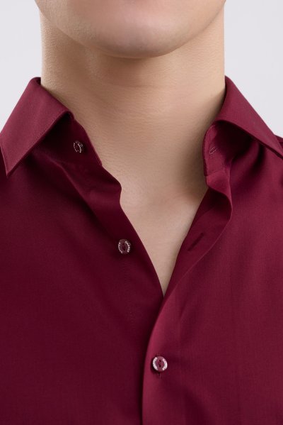NO MORE IRON Regular Fit Shirt - Red