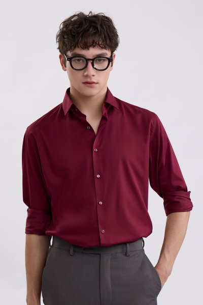 NO MORE IRON Regular Fit Shirt - Red