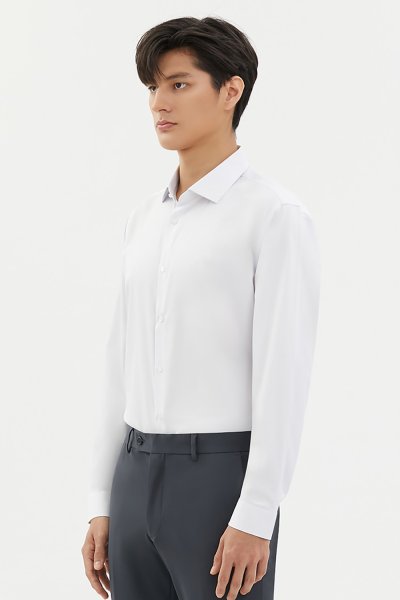 เสื้อเชิ้ตแขนยาว SMOOTH & STRETCH Smart Fit Shirt - White