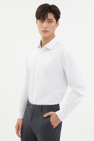 เสื้อเชิ้ตแขนยาว SMOOTH & STRETCH Smart Fit Shirt - White