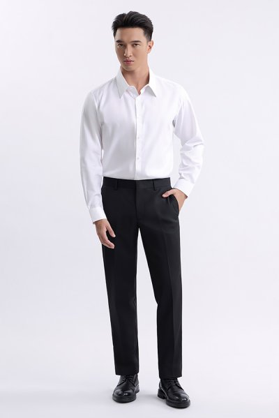 เสื้อเชิ้ตแขนยาว EASY CARE Dobby Regular Fit Shirt - White