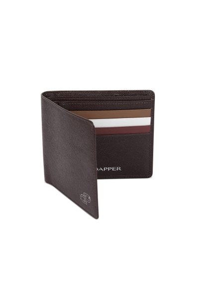 DP Iconic Saffiano Billfold Wallet - Brown