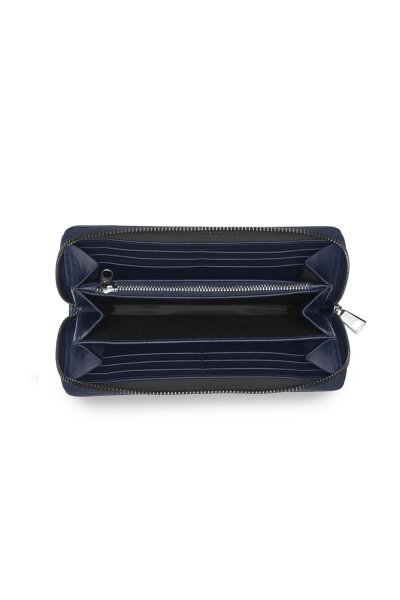 กระเป๋าสตางค์ Verona Leather Accordion Long Wallet - Navy