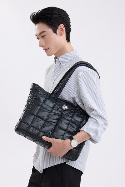 DAPPER Puffy Tote Bag - Black