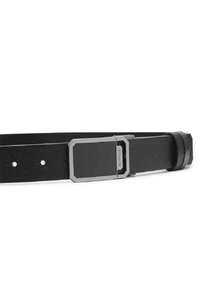 เข็มขัดผู้ชาย Saffiano Reversible Plaque Buckle Belt