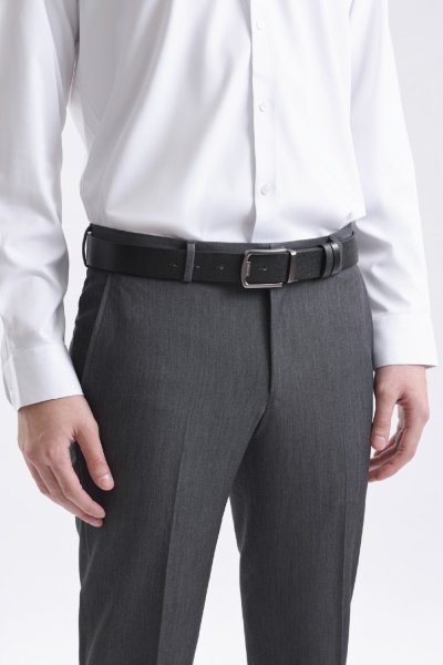 เข็มขัดผู้ชาย Saffiano Slim Plaque Buckle Belt