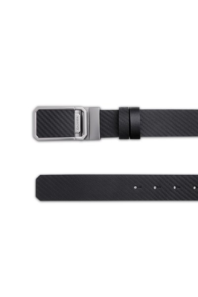เข็มขัดผู้ชาย Carbon Fiber Reversible Plaque Buckle Belt
