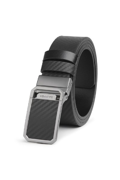 เข็มขัดผู้ชาย Carbon Fiber Reversible Plaque Buckle Belt