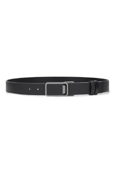 เข็มขัดผู้ชาย Carbon Fiber Reversible Plaque Buckle Belt