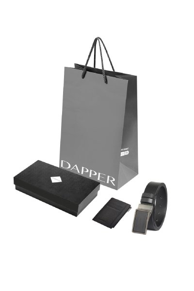 ชุดของขวัญ DAPPER Zip Card Holder & Reversible Belt Gift Set