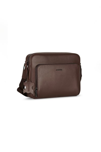กระเป๋าสะพายข้าง Genuine Leather Crossbody bag - Brown