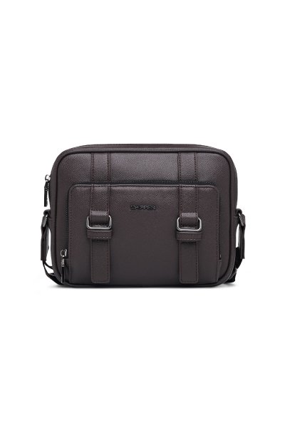 กระเป๋าสะพายข้าง Double Buckle Crossbody Bag - Brown