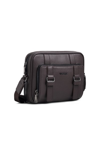กระเป๋าสะพายข้าง Double Buckle Crossbody Bag - Brown