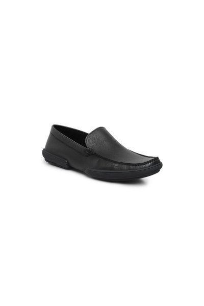 รองเท้าหนัง แบบสวม Nappa Leather Moccasin - Black