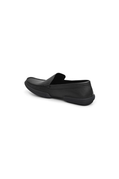 รองเท้าหนัง แบบสวม Nappa Leather Moccasin - Black