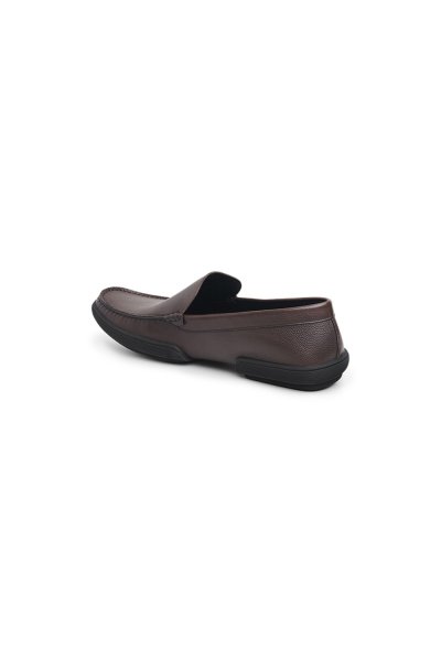 รองเท้าหนัง แบบสวม Nappa Leather Moccasin - Brown