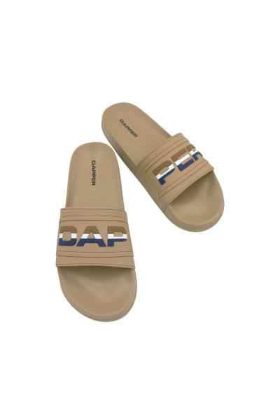 รองเท้าแตะแบบสวม DAPPER Colorblock Pool Slide Sandals – Beige